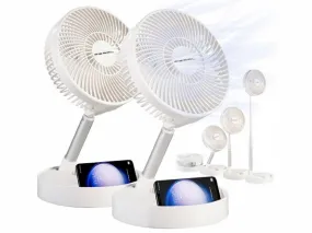2 ventilateurs télescopiques Ø 18,5 cm et batteries | Ventilateurs et vaporisateurs 