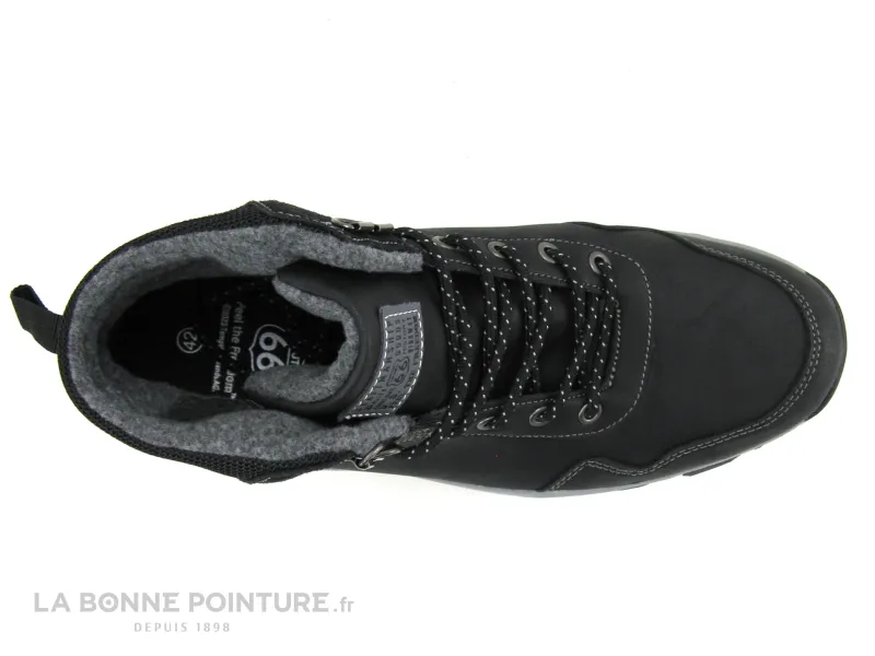 Achat chaussures Route 66 Homme Boots, vente Route 66 PALMIER Noir - Basket montante Homme