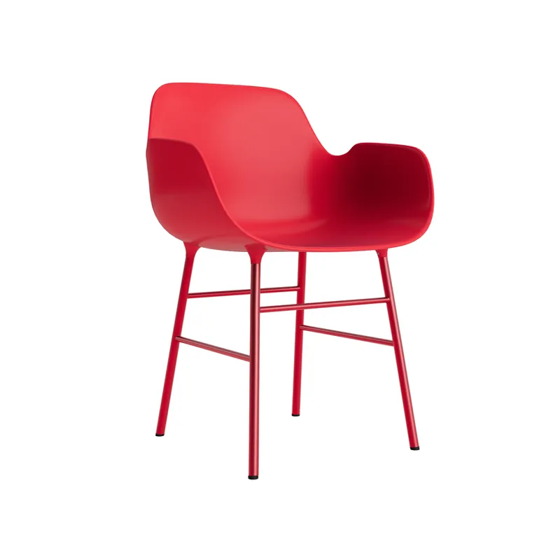 Dining Chair     FORM ARMCHAIR piètement acier Rouge vif            NORMANN COPENHAGEN