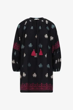 Mini robe tunique brodée Bam