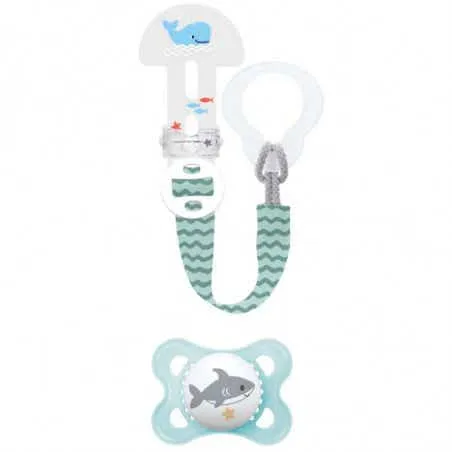 ORIGINAL - Kit Sucette Symétrique + Attache-Sucette - Animaux - 2 à 6 Mois, 1 Unité | Mam  - Parapharmacie Boticinal