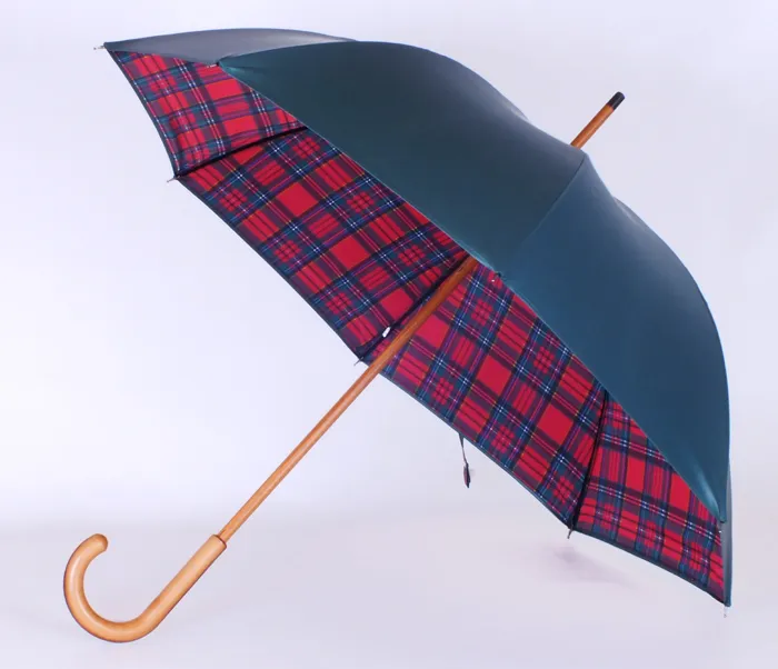Parapluie doublé écossais rouge