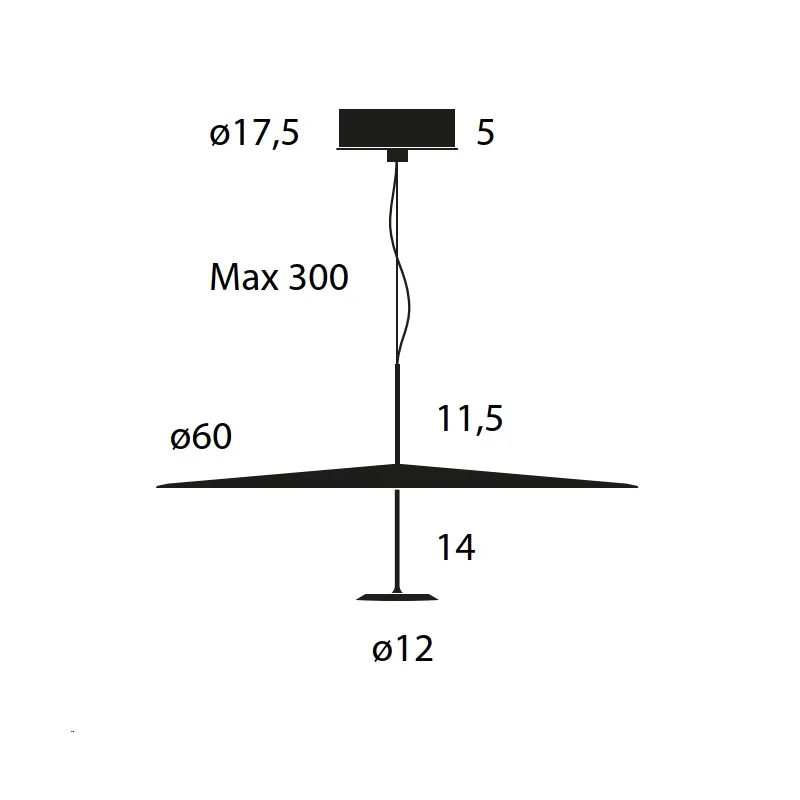 Suspension     DOT 600 Noir anodisé           LUMINA