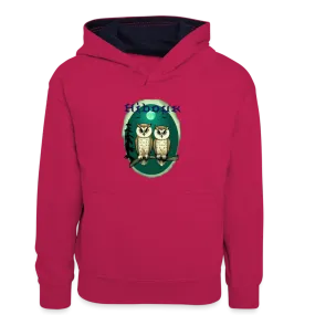 Sweat à capuche contrasté Enfant Hiboux